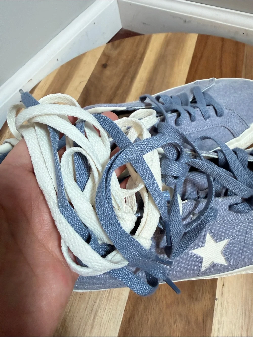 Converse One Star Pro Blue Chambray Sneakers Men Sz 11.5 / Womens Sz 13 Low Top - Picture 2 of 14